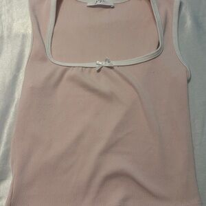 Gaze Pink Tank Top with White Trim